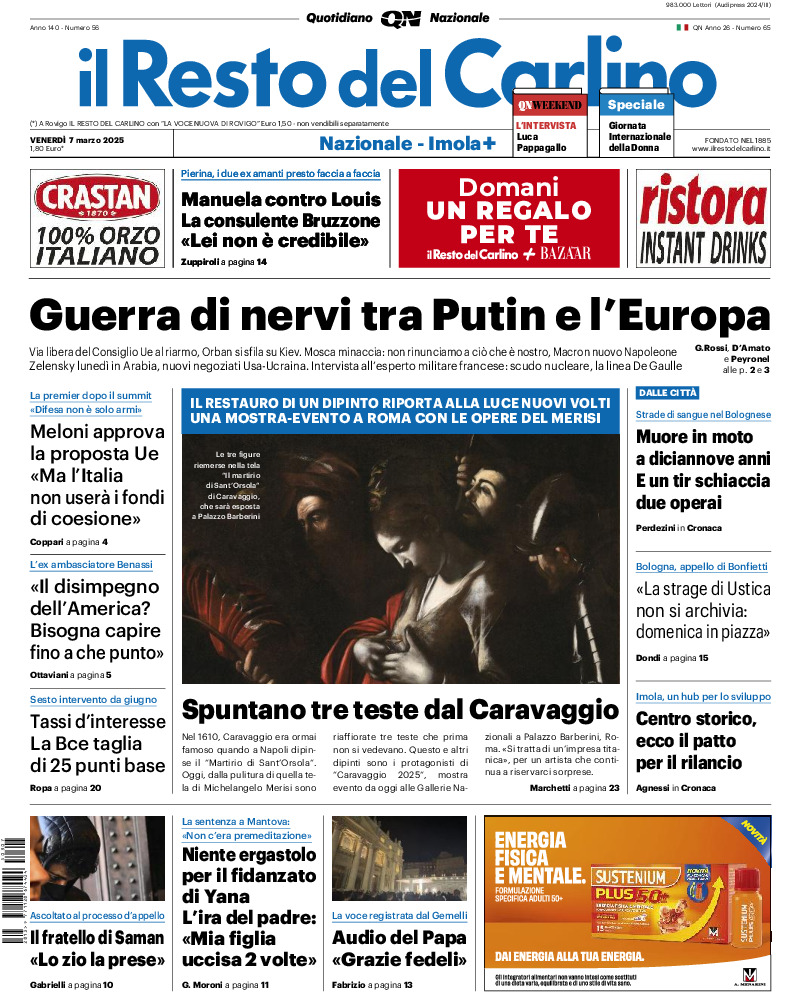 Prima-pagina-il resto del carlino-edizione-di-oggi-20250307